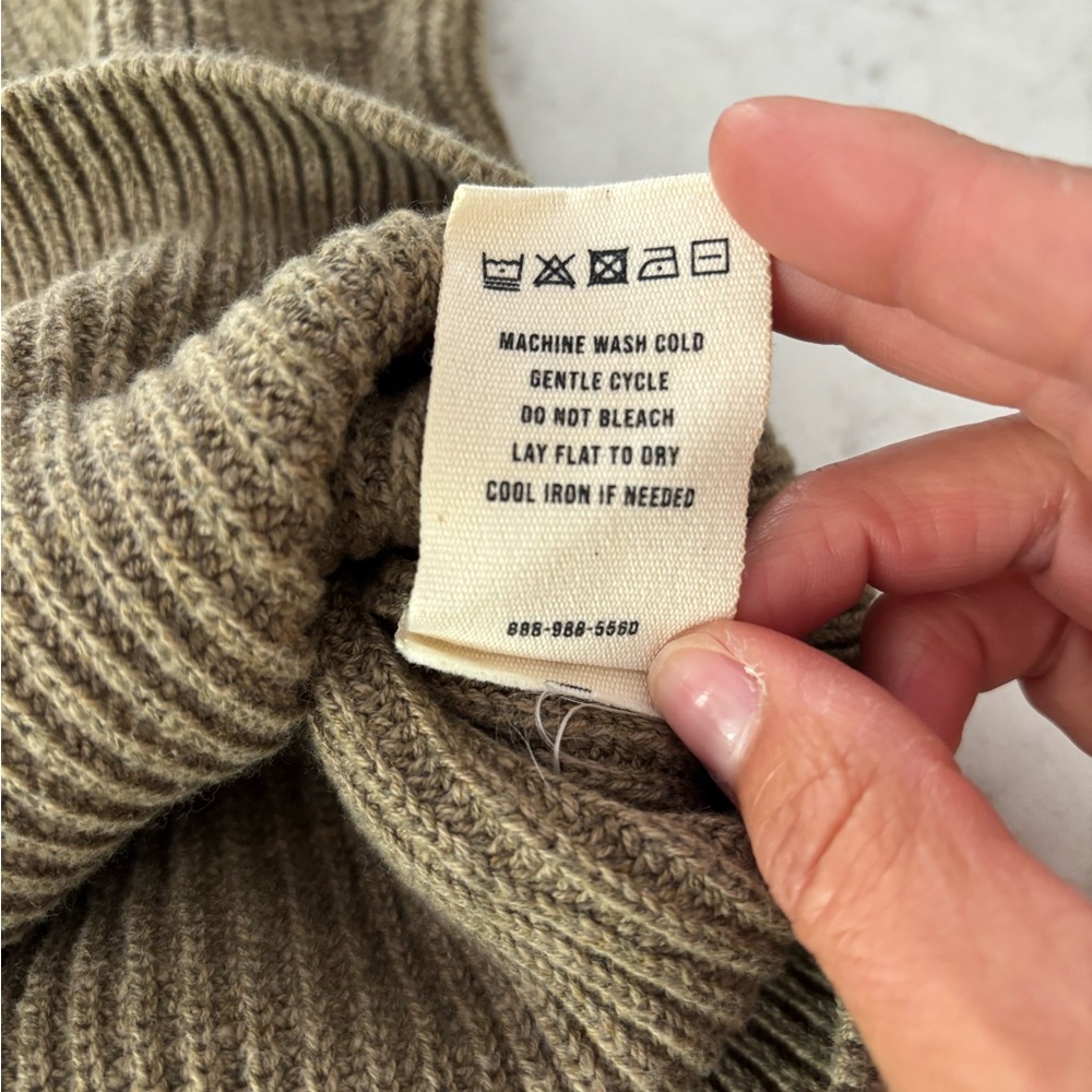 Buck Mason Ribbed Sweater Tank Taupe Cotton Knit High Neck Small - Picture 5 of 10